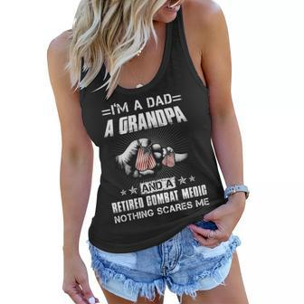 Combat Medic Im A Grandpa And A Retired Nothing Scares Me Women Flowy Tank - Seseable