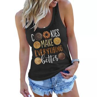 Cookies Make Everything Better Funny Christmas Women Flowy Tank - Seseable