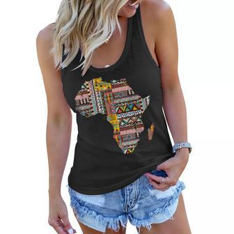 Cool Africa Map Kente Cloth Gift For Men Women African Lover Women Flowy Tank - Thegiftio