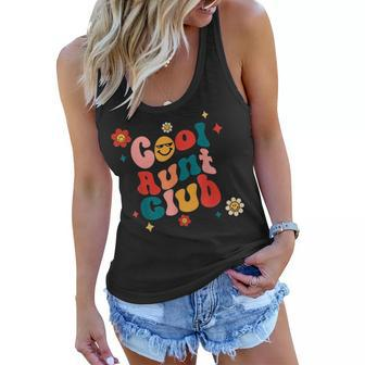 Cool Aunt Club Funny Retro Vintage Groovy Vibes Cool Aunties Women Flowy Tank | Mazezy