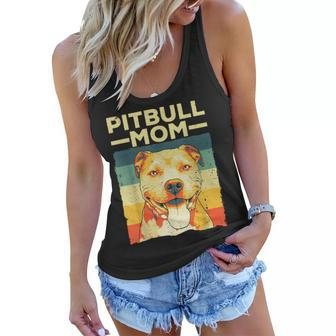 Cool Pitbull Mom For Women Girls Pitbull Owner Dog Lover Women Flowy Tank - Seseable