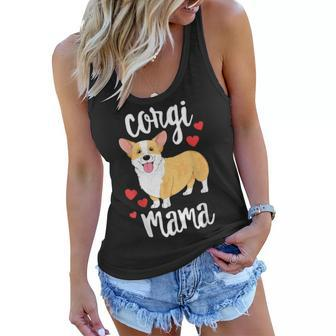 Corgi Women Girls Puppy Mom Dog Mama Lover Gift V2 Women Flowy Tank - Seseable