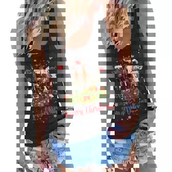 Cow Christmas Lights Tree Sweater Stocking Ornaments Xmas Women Flowy Tank | Mazezy