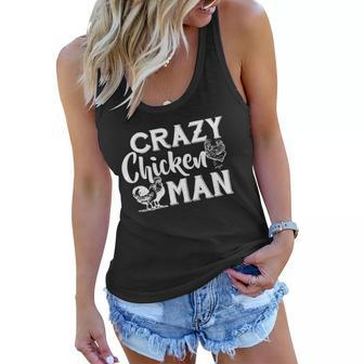 Crazy Chicken Man Shirt Women Flowy Tank - Thegiftio UK