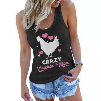 Crazy Chicken Mom Lady Farmer Women Flowy Tank - Seseable