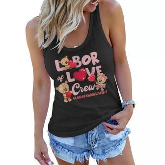 Cute Bear Funny Labor And Delivery Nurse Valentines Day Women Flowy Tank - Seseable