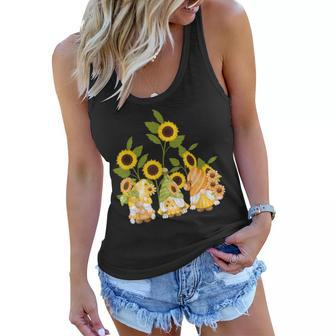 Cute Gnomes Sunflower Garden Womens Summer Women Flowy Tank | Mazezy