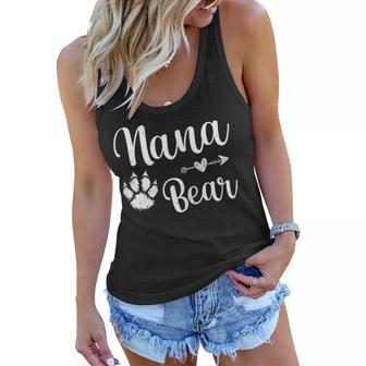 Cute Nana Bear Happy Mothers Day Nana Bear Paw Print Women Gift For Womens Women Flowy Tank - Thegiftio UK