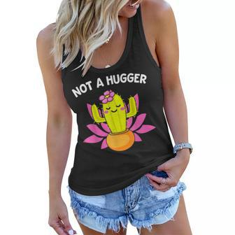 Cute Not A Hugger Sarcastic Introvert Funny Cactus Womens Women Flowy Tank | Mazezy
