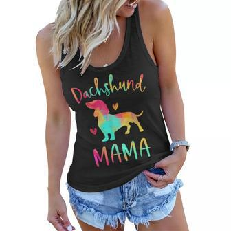 Dachshund Mama Colorful Doxie Cute Gifts Dog Mom Women Flowy Tank | Mazezy