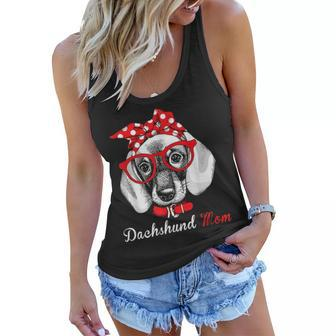 Dachshund Mom For Doxie Wiener Lovers Mothers Day Gift Women Flowy Tank - Seseable