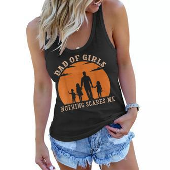 Dad Of Girls Nothing Scares Me I Have 3 Daughters Father Day Gift For Mens Women Flowy Tank | Mazezy