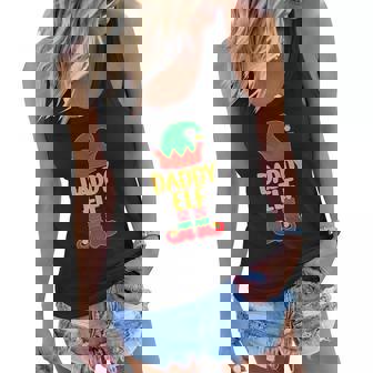 Daddy Elf Christmas Dads Moms Matching Women Flowy Tank - Thegiftio