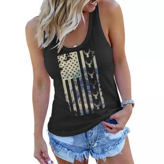 Deer Hunting American Flag 4Th Of July Fathers Day Christmas Women Flowy Tank - Seseable