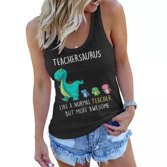 Dinosaurs Teachersaurus Like A Normal Teacher Women Flowy Tank | Mazezy AU