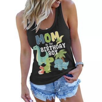 Dinosaurs Theme Birthday Mom Of The Birthday Boy Dinosaur Women Flowy Tank | Mazezy