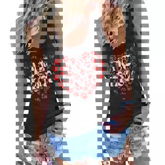 Dog Mom Heart Shape Paw Prints For Dog Lovers Gift For Womens Women Flowy Tank - Thegiftio