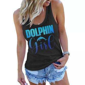 Dolphin Girl Beach Animal Lover Women Momn Tween Gift V2 Women Flowy Tank - Seseable