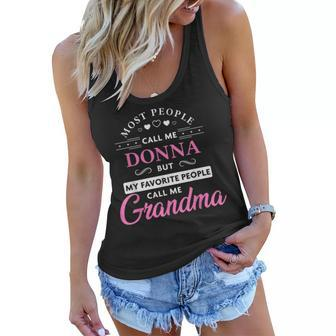 Donna Name Gift Personalized Grandma Women Flowy Tank | Mazezy