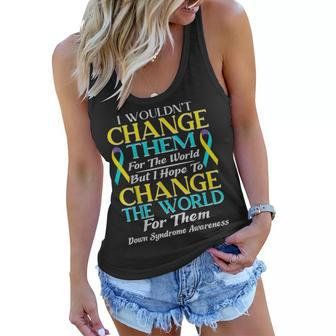 Down Syndrome Awareness Day Teacher Parent Dad Mom Gift Women Flowy Tank - Seseable