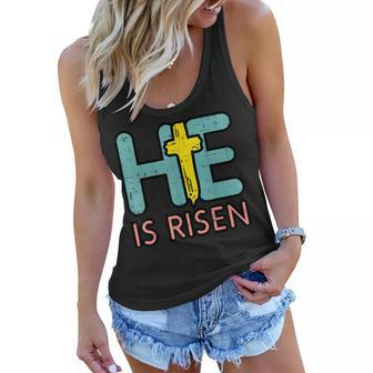Easter He Is Risen Jesus Resurrection Christian Youth Kids Women Flowy Tank | Mazezy