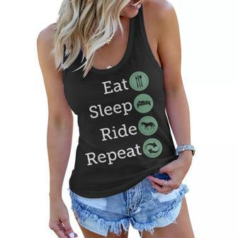 Eat Sleep Ride Repeat Horse T Women Flowy Tank | Mazezy UK