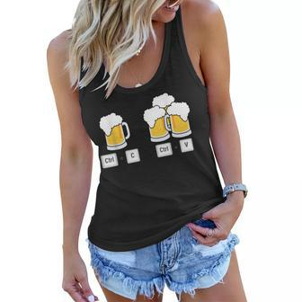 Father Beer Ctrl-C Ctrl-V Funny Party Fathers Day Alcohol Women Flowy Tank - Thegiftio UK