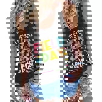 Field Day 2023 Let The Games Begin Kids Boys Girls Teachers Women Flowy Tank | Mazezy