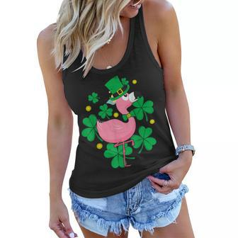 Flamingo St Patrick Day T Shirt Funny Pink Bird Lover Gift Women Flowy Tank | Mazezy