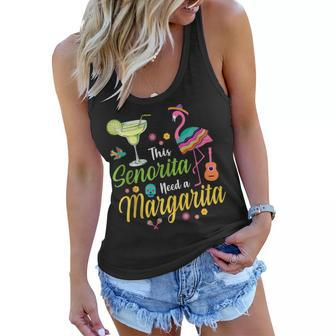 Flamingo This Senorita Sombrero Needs A Margarita Drinking Women Flowy Tank | Mazezy DE
