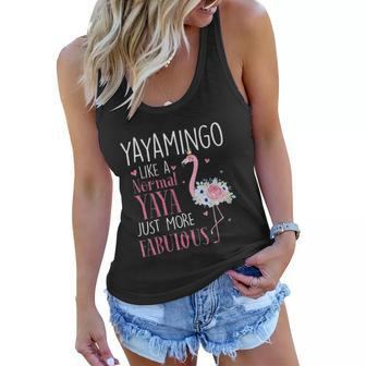 Flamingo Yayamingo Like A Normal Yaya Gifts Funny Grandma Women Flowy Tank - Thegiftio UK