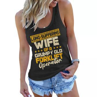 Forklift Operator Wife Of A Grumpy Old Fork Lift Driver Women Flowy Tank | Mazezy