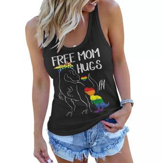 Free Mom Hugs Lgbt Pride Mama Dinosaur Rex Gift V2 Women Flowy Tank - Seseable