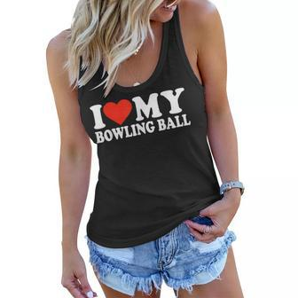 Funny Bowler Love Bowling Ball Cute League Bowling Women Flowy Tank - Thegiftio UK