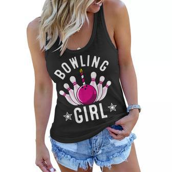 Funny Bowling Gift For Kids Cool Bowler Girls Birthday Party Women Flowy Tank | Mazezy