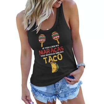 Funny Cinco De Mayo Women Mexican Maracas Taco Naughty Sexy Women Flowy Tank - Thegiftio UK