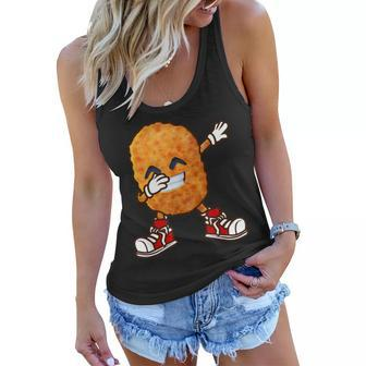 Funny Dabbing Chicken Nuggets Design For Kids Nugget Lover Women Flowy Tank | Mazezy CA