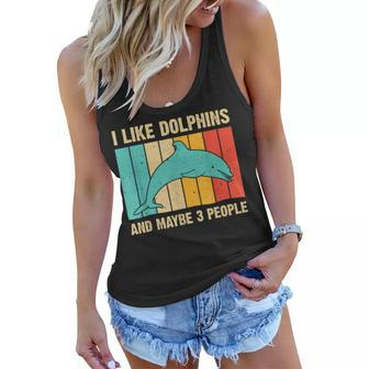 Funny Dolphin Design For Men Women Dolphin Lover Beluga Fish Women Flowy Tank | Mazezy