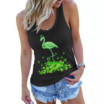 Funny Flamingo St Patricks Day Women Irish Flamingo Women Flowy Tank - Thegiftio UK