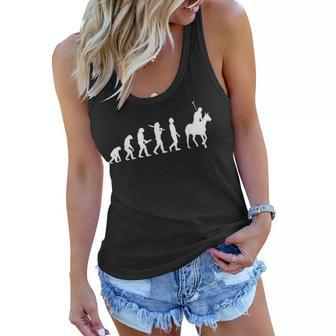 Funny Horse Polo Evolution Gift For Polo Players Women Flowy Tank | Mazezy