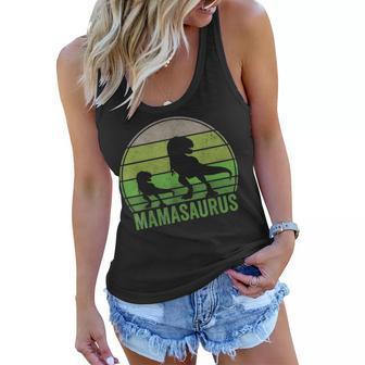 Funny Mama Saurus Dinosaur Mom Of One 1 Kid T Rex Women Flowy Tank - Seseable