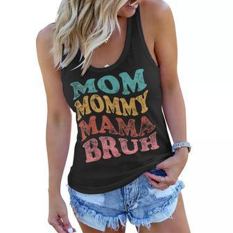 Funny Mom Mommy Mama Bruh Distress Look Women Flowy Tank | Mazezy