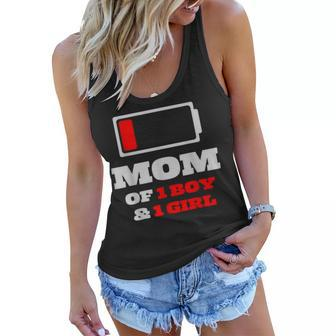 Funny Mom Of 1 Boys & 1 Girl Mothers Day Women Flowy Tank | Mazezy