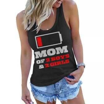 Funny Mom Of 2 Boys & 2 Girls Mothers Day Women Flowy Tank | Mazezy