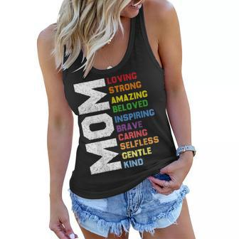 Funny Mothers Day Mom Loving Strong Amazing Mothers Day Women Flowy Tank | Mazezy