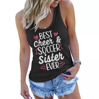Funny Soccer Cheer Sister Graphic Women Sister Cheerleader Women Flowy Tank | Mazezy