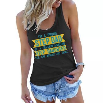 Funny Step Dad | Fathers Day Step Daughter Gifts Women Flowy Tank | Mazezy