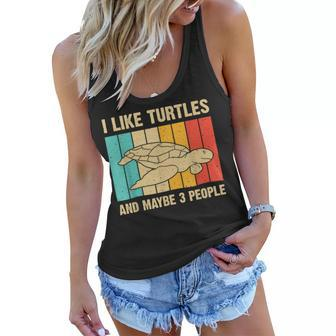 Funny Turtle Design Sea Turtle Lover Men Women Boys Girls Women Flowy Tank - Seseable