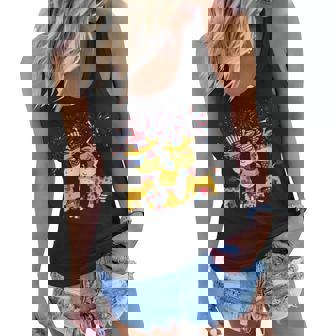 Giraffe Fireworks Sunglasses Hat Merica Funny 4Th Of July Women Flowy Tank - Thegiftio