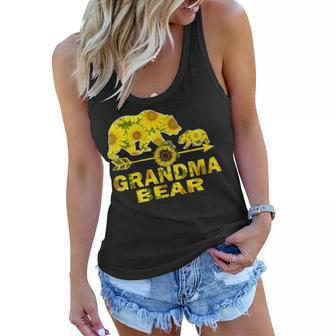 Grandma Bear Sunflower Funny Mother Father Gift Women Flowy Tank - Seseable